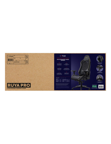 Trust Gxt 721 Ruya Pro - Wysokiej Jakości Wygodne Krzesło Do Gier (Czarne)