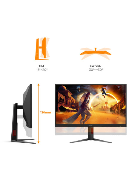 Aoc G4 Cq27G4Z2P Monitor Komputerowy 68,6 Cm (27") 2560 X 1440 Px Quad Hd Lcd Czarny, Czerwony