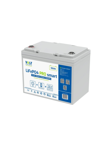 Akumulator Lifepo4 Volt Polska Pro Smart 12,8V 100 Ah (150A) Bms Bluetooth + Mata Grzewcza