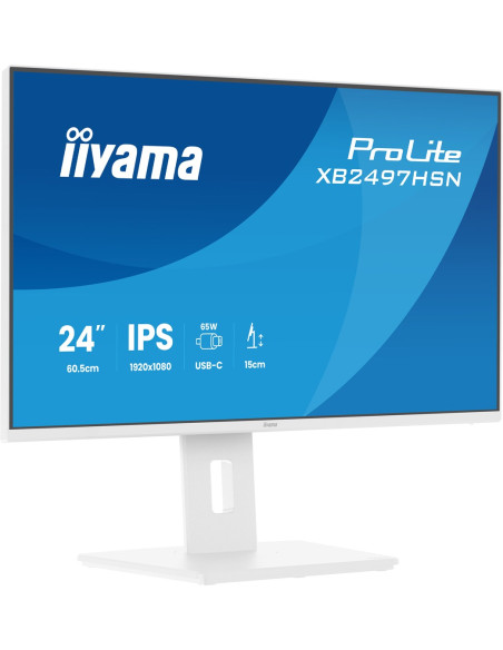 Iiyama Prolite Xb2497Hsn-W1 Monitor Komputerowy 60,5 Cm (23.8") 1920 X 1080 Px Full Hd Led Biały