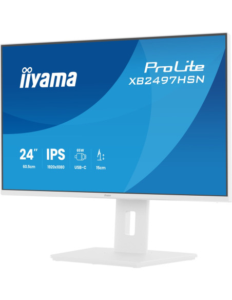 Iiyama Prolite Xb2497Hsn-W1 Monitor Komputerowy 60,5 Cm (23.8") 1920 X 1080 Px Full Hd Led Biały