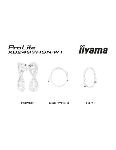 Iiyama Prolite Xb2497Hsn-W1 Monitor Komputerowy 60,5 Cm (23.8") 1920 X 1080 Px Full Hd Led Biały
