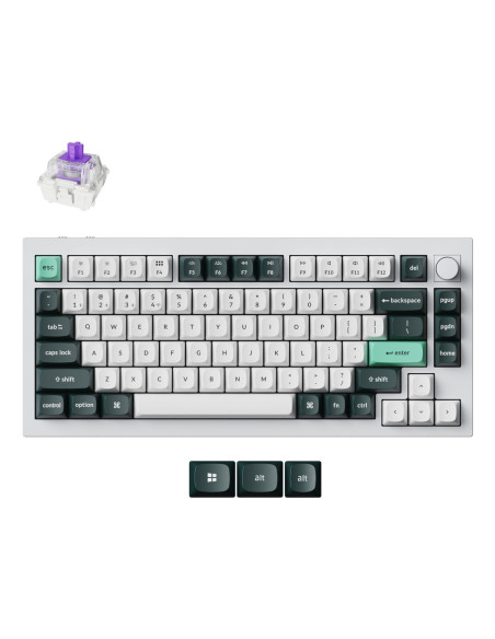 Keychron Q1 He Klawiatura Uniwersalne Usb + Rf Wireless + Bluetooth Biały