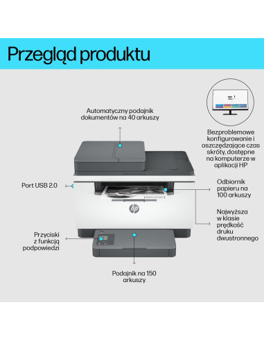 Hp Laserjet M234Sdn Multifunction Czerń I Biel Drukarka, Tylko Ethernet  Kopiarka, Skaner