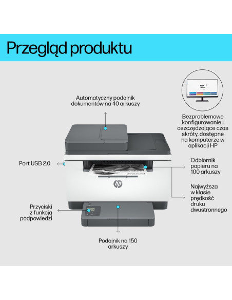 Hp Laserjet M234Sdn Multifunction Czerń I Biel Drukarka, Tylko Ethernet  Kopiarka, Skaner