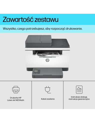 Hp Laserjet M234Sdn Multifunction Czerń I Biel Drukarka, Tylko Ethernet  Kopiarka, Skaner