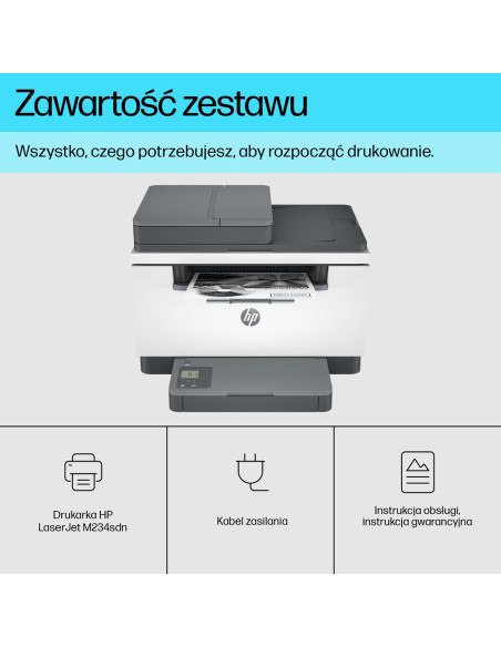 Hp Laserjet M234Sdn Multifunction Czerń I Biel Drukarka, Tylko Ethernet  Kopiarka, Skaner