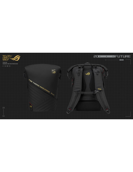 Asus Rog Slash Backpack Edition 20 Plecak Plecak Rolowany Czarny Poliester, Skóra Woskowana (Pull Up)