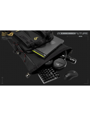 Asus Rog Slash Backpack Edition 20 Plecak Plecak Rolowany Czarny Poliester, Skóra Woskowana (Pull Up)