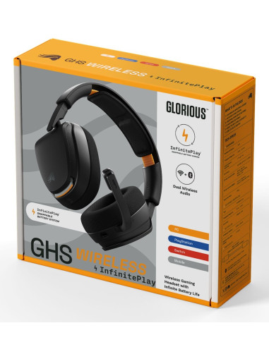 Glorious Gaming Ghs Wireless Infiniteplay Zestaw Słuchawkowy Bezprzewodowy Opaska Na Głowę Bluetooth Podstawka Do Ładowania Czar