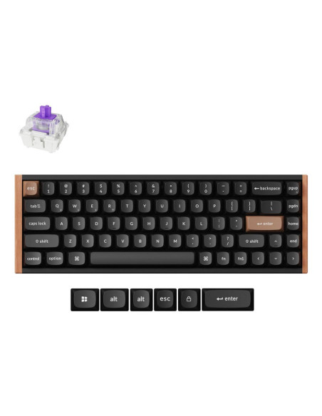 Keychron K6 He Klawiatura Uniwersalne Usb + Bluetooth Brązowy, Czarny