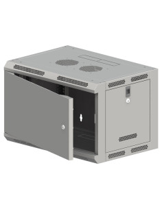 Szafa Wisząca 19" 9U 600X500, Niedzielona, Drzwi Metalowe Jednoskrzydłowe, Tył Osłona Pełna, Osłony Boczne Ruchome Perforowane, 