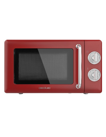 Cecotec 01710 Kuchenka Mikrofalowa Czerwony, Stal Nierdzewna Mikrofalówka Grill Blat 20 L 700 W