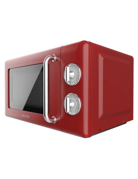 Cecotec 01710 Kuchenka Mikrofalowa Czerwony, Stal Nierdzewna Mikrofalówka Grill Blat 20 L 700 W