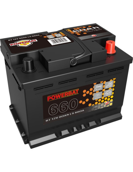 Akumulator Agm Samochodowy Start-Stop Powerbat L2 12 V 60 Ah