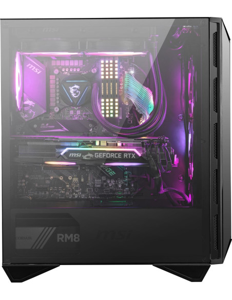 Obudowa Komputerowa Msi Mpg Gungnir 110R Mid Tower Gaming Computer Case Black, Usb 3.2 Gen2 Type C, 4X 120Mm Argb Fan, Mystic Li