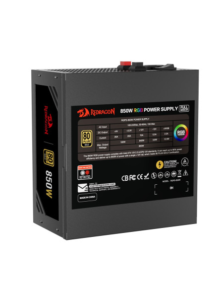 Redragon Gc-Ps007-1-V2 850W 80 Plus Gold Led Moduł Zasilaczy Czarny