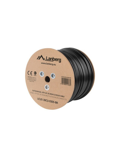 Lanberg Kabel Utp Kat.5E 305M Drut Cu Czarny Fluke Passed Lcu5-12Cu-0305-Bk