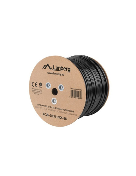 Lanberg Kabel Utp Kat.5E 305M Drut Cu Czarny Fluke Passed Lcu5-12Cu-0305-Bk