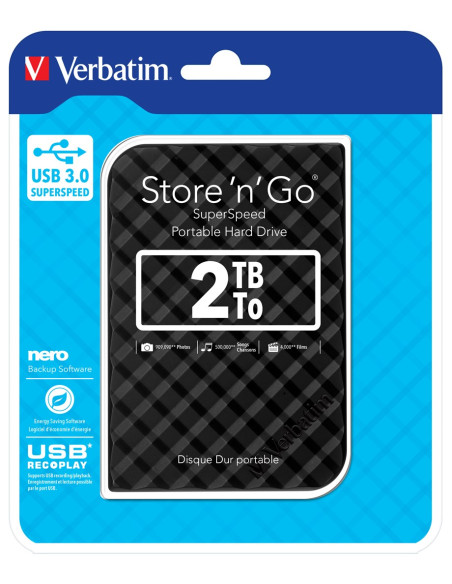 Verbatim Przenośny Dysk Twardy Store 'N' Go Usb 3.0 Portable Hard Drive 2 Tb — Czarny