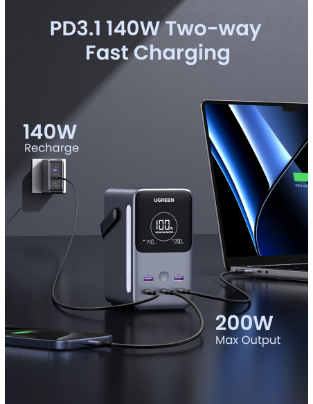 Ugreen Nexode Power Bank 48000 Mah Lit Szary