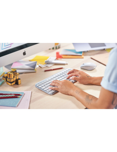 Logitech Mx Keys Mini Minimalist Wireless Illuminated Keyboard Klawiatura Rf Wireless + Bluetooth Qwerty Angielski Szary