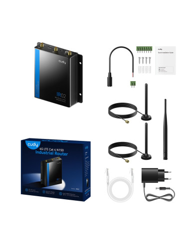 Cudy 4G Lte Cat 4 N150 Industrial Wi-Fi Router, Ir02 1.0 Router Sieci Komórkowej