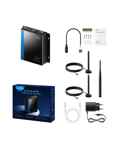 Cudy 4G Lte Cat 4 N150 Industrial Wi-Fi Router, Ir02 1.0 Router Sieci Komórkowej