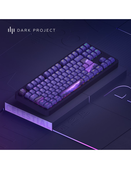 Dark Project Alu87B Celestial, G3Ms Voidstone Switch, Uk/De/At/Es/It/Fi/No/Se/Dk Klawiatura Gaming Usb Qwertz Duński, Angielski,