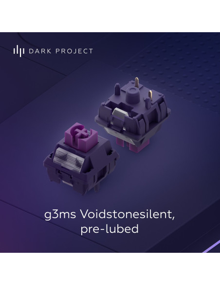 Dark Project Alu87B Celestial, G3Ms Voidstone Switch, Uk/De/At/Es/It/Fi/No/Se/Dk Klawiatura Gaming Usb Qwertz Duński, Angielski,