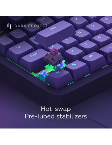 Dark Project Alu87B Celestial, G3Ms Voidstone Switch, Uk/De/At/Es/It/Fi/No/Se/Dk Klawiatura Gaming Usb Qwertz Duński, Angielski,