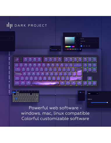 Dark Project Alu87B Celestial, G3Ms Voidstone Switch, Uk/De/At/Es/It/Fi/No/Se/Dk Klawiatura Gaming Usb Qwertz Duński, Angielski,
