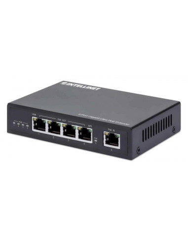 Intellinet 561617 Przedłużacz Sieciowy Nadajnik Sieciowy Czarny 10, 100, 1000 Mbit/S