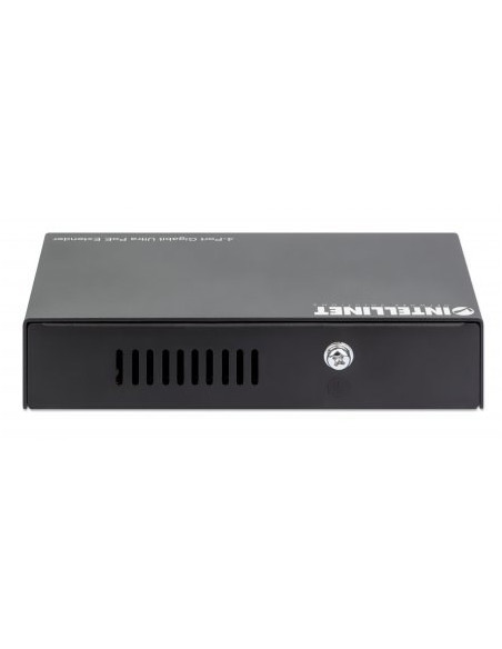 Intellinet 561617 Przedłużacz Sieciowy Nadajnik Sieciowy Czarny 10, 100, 1000 Mbit/S