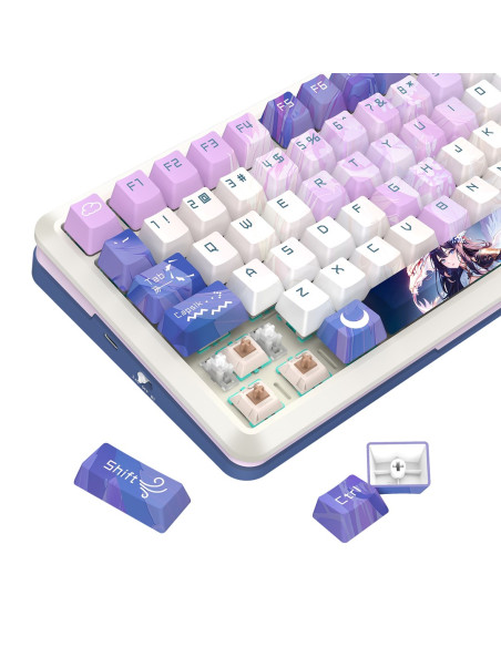 Redragon K708Ak-Rgb-Pro Flekact Klawiatura Usb + Rf Wireless + Bluetooth Biały