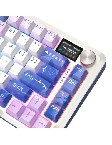 Redragon K708Ak-Rgb-Pro Flekact Klawiatura Usb + Rf Wireless + Bluetooth Biały