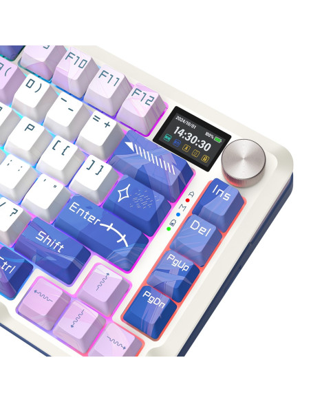 Redragon K708Ak-Rgb-Pro Flekact Klawiatura Usb + Rf Wireless + Bluetooth Biały