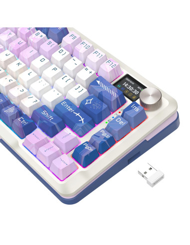 Redragon K708Ak-Rgb-Pro Flekact Klawiatura Usb + Rf Wireless + Bluetooth Biały