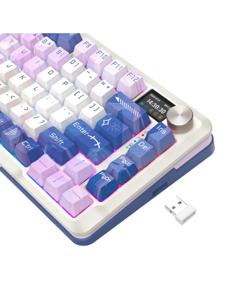 Redragon K708Ak-Rgb-Pro Flekact Klawiatura Usb + Rf Wireless + Bluetooth Biały