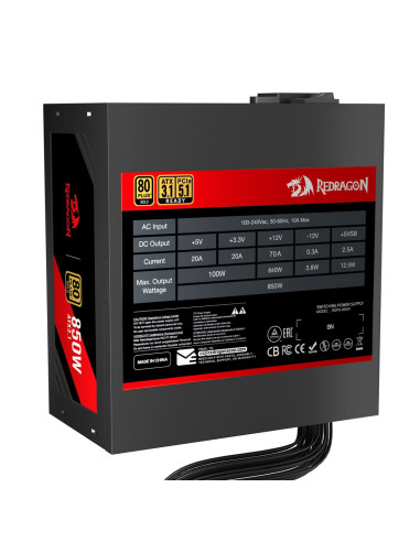 Redragon Gc-Ps007-Se 850W 80 Plus Gold Atx 3.1 Moduł Zasilaczy Czarny