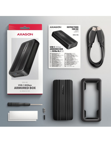 Axagon Eem2-40G Obudowa Do Dysków Twardych Obudowa Ssd Czarny M.2