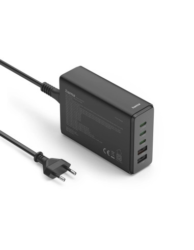 Hama 00201978 Ładowarka Do Urządzeń Przenośnych Laptop, Power Bank, Smartfon, Tablet Czarny Prąd Przemienny Szybkie Ładowanie We