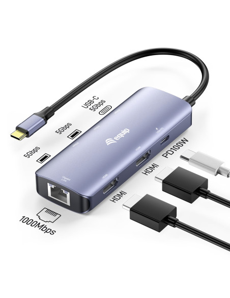 Equip 133501 Stacja Dokująca Przewodowa Usb 3.2 Gen 1 (3.1 Gen 1) Type-C Szary