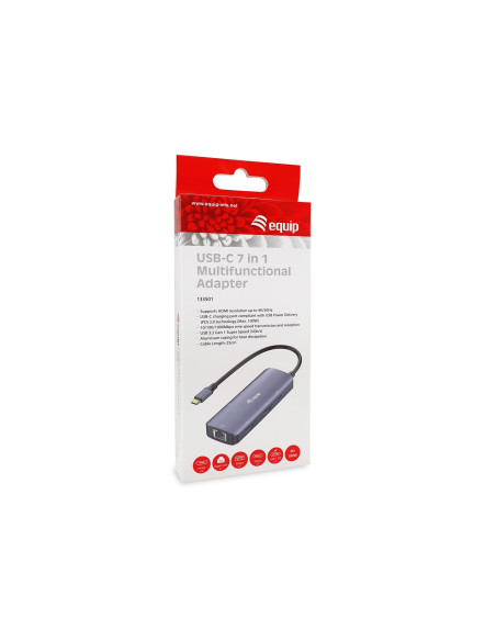 Equip 133501 Stacja Dokująca Przewodowa Usb 3.2 Gen 1 (3.1 Gen 1) Type-C Szary