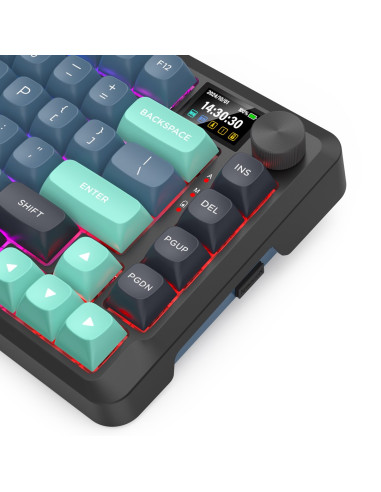Redragon K724Gbg-Rgb-Pro Behemoth Klawiatura Usb + Rf Wireless + Bluetooth Szary, Niebieski