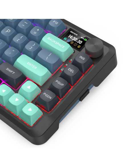 Redragon K724Gbg-Rgb-Pro Behemoth Klawiatura Usb + Rf Wireless + Bluetooth Szary, Niebieski