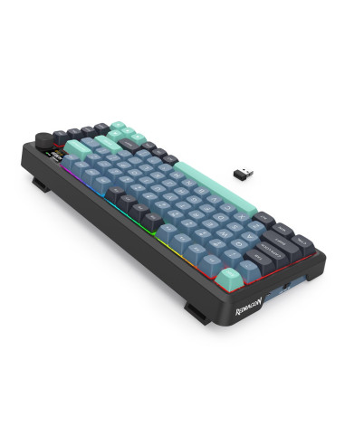 Redragon K724Gbg-Rgb-Pro Behemoth Klawiatura Usb + Rf Wireless + Bluetooth Szary, Niebieski