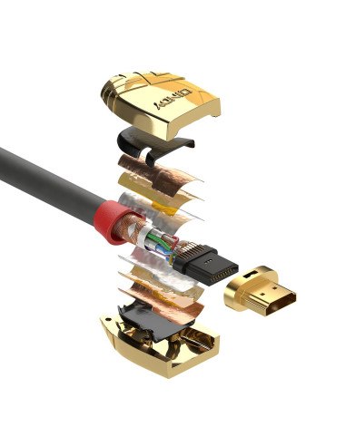 Lindy 37864 Kabel Hdmi 5 M Hdmi Typu A (Standard) Złoto, Szary