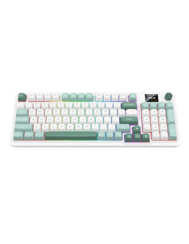 Redragon K719Wg-Rgb-Pro Galatin Klawiatura Usb + Rf Wireless + Bluetooth Biały, Zielony