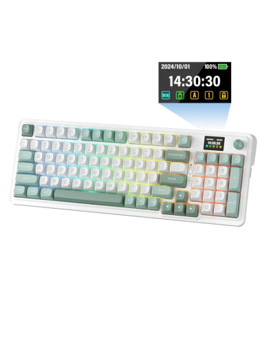 Redragon K719Wg-Rgb-Pro Galatin Klawiatura Usb + Rf Wireless + Bluetooth Biały, Zielony